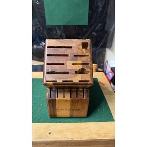 Wüsthof Wooden Knife Block Storage Holder Countertop Organizer Damaged